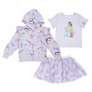 Disney Princess Girl's 3-Piece Set with Tutu Purple Size-7 - Picture 1 of 3