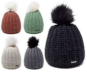 EISBAR ENISA LUX MU with Faux Fur Pompon Winter Merino Wool Ski Hat |FREE UK P+P