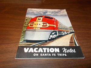 Folleto de viaje de 24 páginas del ferrocarril de Santa Fe 1947 ""Notas de vacaciones en viajes a Santa Fe - Imagen 1 de 6