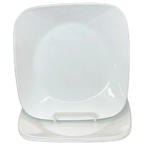 Set of 4 Corelle Vitrelle Pure White 9" Square Luncheon Plates - Picture 1 of 7