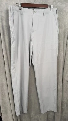 Pantalones Chinos BCG Hombres 34x32 Blanco Poliéster Pierna Recta Bolsillos Corte Calce Clásico Foto 1 de 4