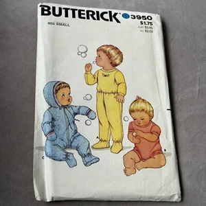 Vintage Butterick Pattern 3950 Infants Top Pants Romper Coverup Size S New Uncut - Picture 1 of 3