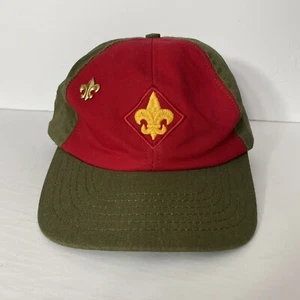 Vintage Boy Scout Snapback Trucker Cap Twill Size M/L with Hat Lapel Pin - Picture 1 of 11