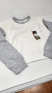 ATHLETIC WORKS GIRLS FLEECE CREWNECK SWEATSHIRT SIZE 10-12 Large NWT off white - Picture 1 of 2