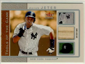 Derek Jeter 2003 Fleer Genuine Tools Of The Game Game Used Bat Card! - Picture 1 of 2