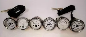Smiths-52mm-Kit-Temp-Oil-Fuel-Oil Temp Gauge Volt +Amp Gauges --Replica White - Foto 1 di 3
