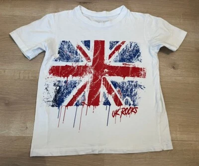 Camiseta Next Union Jack UK Rocks Edad 7-8 🇬🇧 Gran Bretaña Foto 1 de 4
