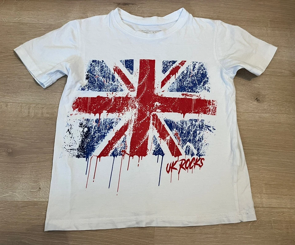 Next Union Jack UK Rocks Tee Age 7-8 🇬🇧 Great Britain - Image 1 of 4
