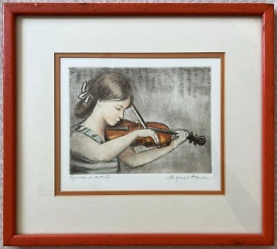John Le Quintana Signed Artist Proof, Girl Playing Violin, Rare Find - Image 1 of 4