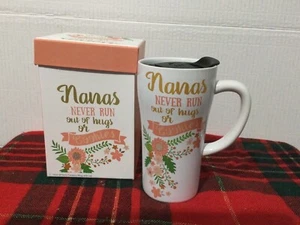Nanas New Hug Cup With Lid 16 oz Ceramic Hot Coffee/Latte or Cold Drink Gift Box - Picture 1 of 12