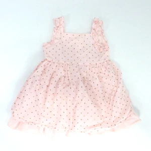 Vestido de fiesta Rachel Zoe bebé niña 24 M rosa oro lunares sin mangas - Imagen 1 de 8