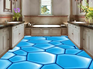 3D Blue Water Cube 86 Floor WallPaper Murals Wall Print Decal AJ WALL CA Lemon - Picture 1 of 5