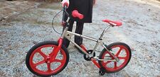 1980 Mongoose Nickel-plated Frame, 80's Forks & Rims, Red seat + Skyway Rims Red