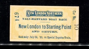1886 YALE-HARVARD BOAT RACE, NEW LONDON NORTH RAIL ROAD TRENO REGATA SPECIALE - Foto 1 di 2