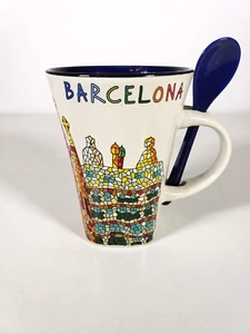 Barcelona Spain Mosaic Sagrada Familia Coffee Mug Tea Cup with Spoon Brand NEW - Picture 1 of 13