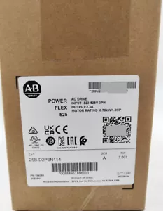 25B-D2P3N114 Allen-Bradley Ser A PowerFlex 525 0,75 kW (1 CV) accionamiento de CA sellado - Imagen 1 de 4