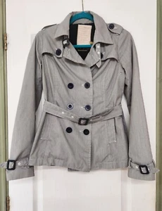 River Island Grey Double Breasted Belted Jacket Size 10 - Picture 1 of 6