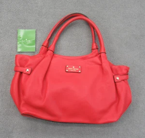 Kate Spade Tasche Stevie Berkshire Road Schultertasche Rot Pebbled Leder - Bild 1 von 13