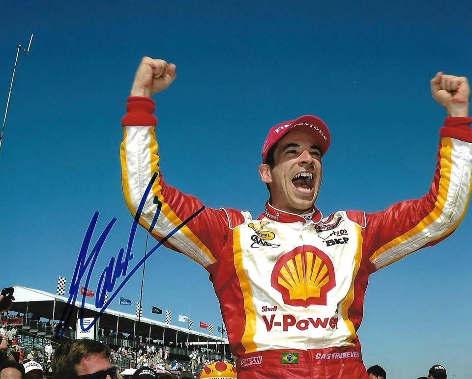 HELIO CASTRONEVES SIGNED 8X10 PHOTO INDY 500 3 TIME WINNER INDIANAPOLIS 2018 C - Image 1 of 1