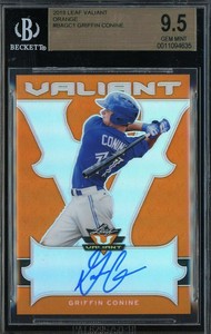 Griffin Conine 2018 Leaf Valiant Orange Prismatic Auto Card #2/35 BGS 9.5