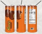 Reese's Candy 20Oz Skinny Tumbler Custom Drinkware - With Straw - Stainless Stee
