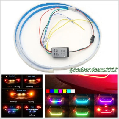 120cm RGB LED Car Rear Trunk Strip Lamp Tailgate Brake Drive Signal Knight Rider - Image 1 of 4