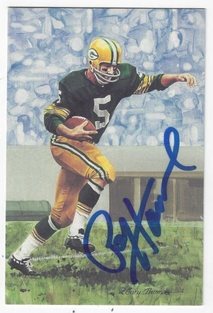 Autographed PAUL HORNUNG GOAL LINE ART Green Bay Packers card w/ COA  - Image 1 of 1