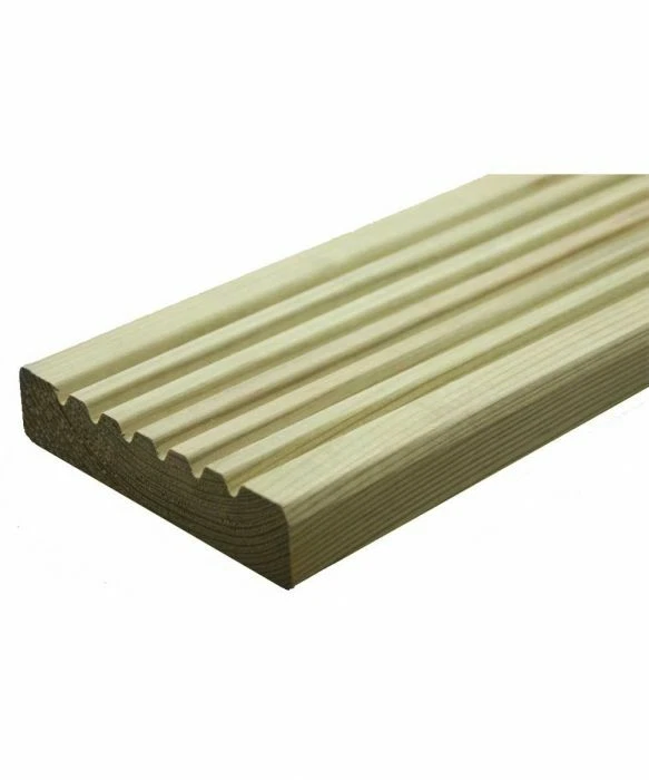 A  Grade Treated Wood Decking Supplied 4 pieces Ex 32x125mm in a pack - Image 1 of 2
