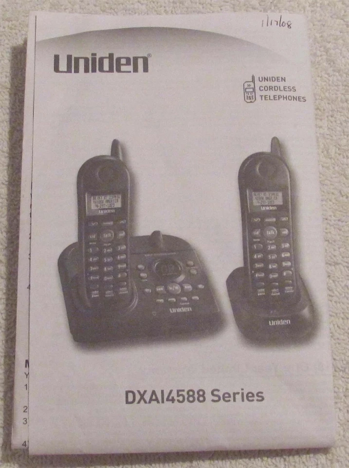Complete Instruction manual for the Uniden Cordless Telephone Model DXAI4588 - Imagem 1 de 1