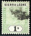 SIERRA LEONE QV Stamp SG.50 1s Green & Black (1896) Used Cat £32- CBLUE143