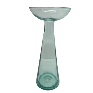 Blenko Glas Vase 8727-13 hoch Kerzenhalter blau grün ~ Don Shepherd Vintage - Bild 1 von 13