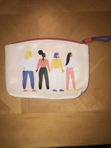 Bolso Glamour Maquillaje Ipsy Exterior Piel Sintética Crema con Gráfico Mujer Tomándose de la Mano. - Imagen 1 de 2