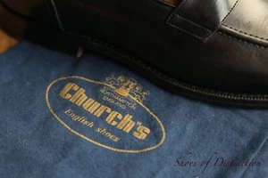 Church's Gerard Black Penny Loafers Shoes Mens UK 8.5 F EU 42.5 US 9.5 - Picture 1 of 12