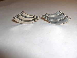 Vintage Early 1900'sSterling Silver Screw Earrings.925 Mexico NICE - Picture 1 of 2
