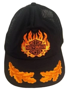Vintage Harley Davidson Trucker Navigator Mütze Flammen Motorräder HD OLP NOS USA - Bild 1 von 4