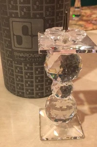 Retired Swarovski Crystal Candle Holder 7600 NR 110 Mint with Box Pin Style  - Picture 1 of 4