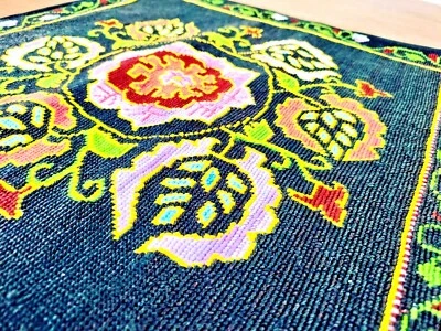 Suzani Throw Pillow Cover Uzbek Hand Embroidered 17" X 17" Eclectic Boho Decor - Image 1 of 4