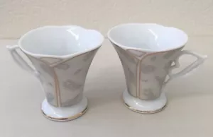 Juego de 2 tazas de artículos para el hogar con adornos dorados blancos con diseño clásico de café y té de Yedi - Imagen 1 de 6