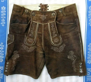 BRAUNE LEDERHOSE - ANTIK-STYLE - PCP/AZO-FREI - BW 44 - 48 cm - ALMSACH - GR. 48 - Bild 1 von 3