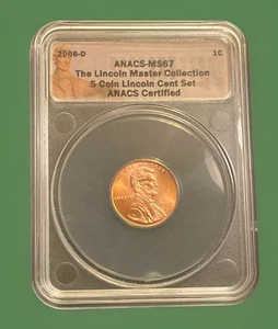2008 D Lincoln 1 Cent ANACS MS67  - Picture 1 of 2