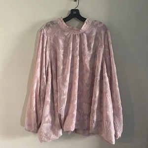 Torrid Chiffon Blouse Floral Bubble Hem Pink Mauve 5x /28 Plus - Bild 1 von 5