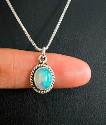 Ciondolo opale etiope naturale fidanzamento argento sterling 925 pendenti... - Immagine 1 di 4