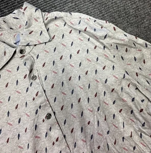 Johnnie-O Featherweight Shirt Mens Large Feather Print Button Up Long Sleeve - Picture 1 of 13