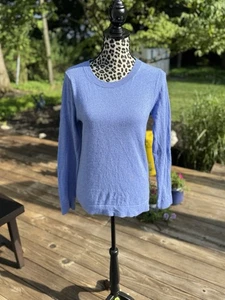J.Crew Blue Cotton & Merino Wool Teddie sweater Womens Small Crew Neck Preppy - Picture 1 of 6