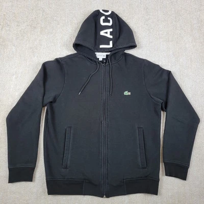 Chaqueta deportiva con capucha Lacoste para hombre M negra cremallera completa sudadera con capucha polar Foto 1 de 4