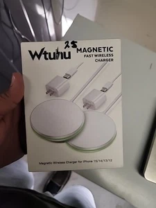 Magnetic Wireless Charger 2 Pack 15w Apple Mag Safe Charger With Adapters 5ft - Photo 1 sur 4
