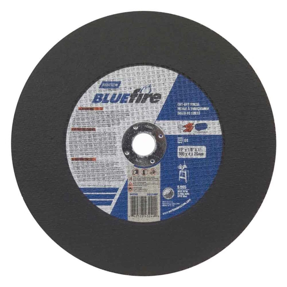 Norton 66252843249 12x1/8x1" BlueFire ZA AO Stationary Saw Cut-Off Wheels 10 pk - Image 1 of 1