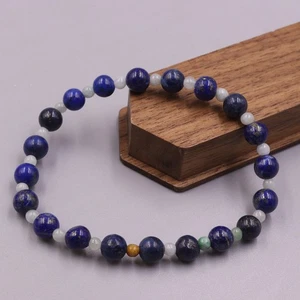 Natural Lapis Lazuli Women's Bracelet 6mm Bead Fit Wrist 16.5cm - Picture 1 of 5
