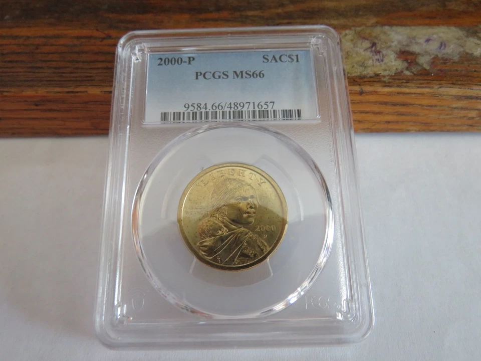 2000-p sacagawea dollar coin, graded ms66, PCGS - Image 1 of 1