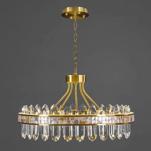 NEOMOD - 21.6" Gold Modern LED Crystal Chandelier - Picture 1 of 9